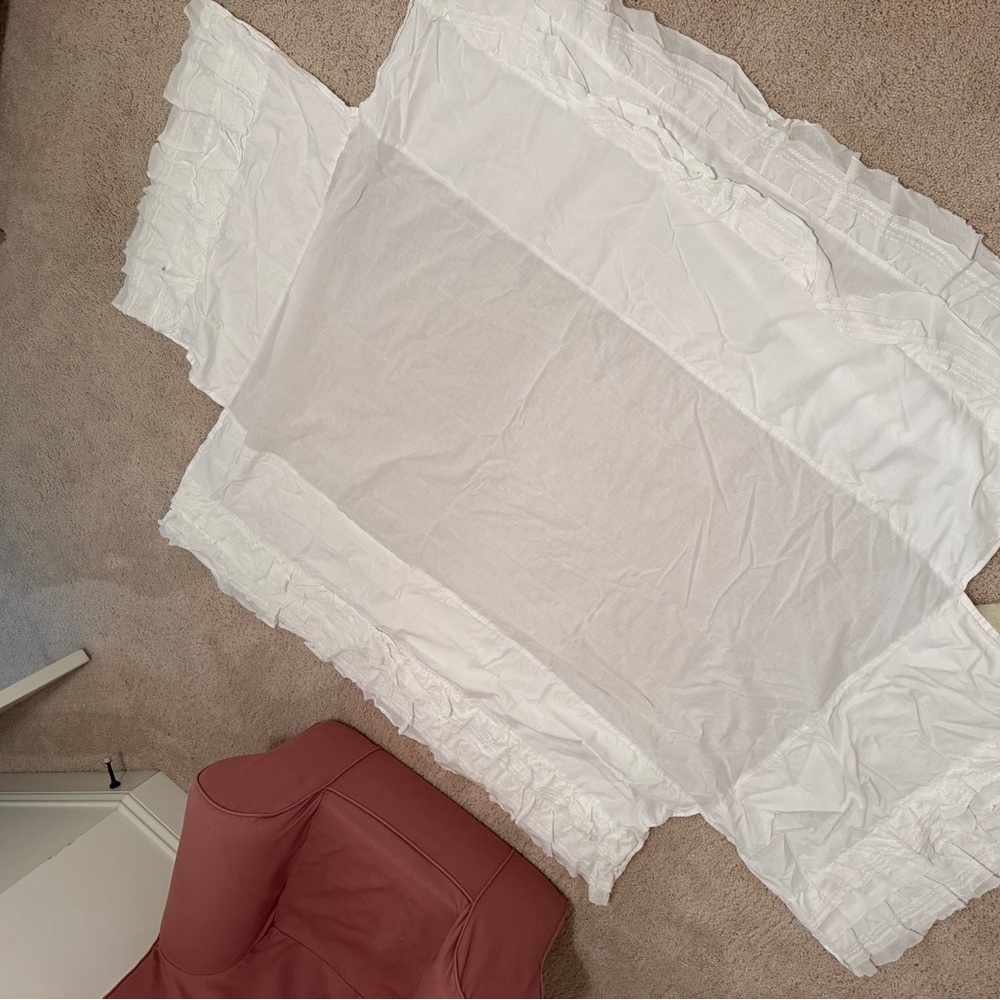 White Ruffled Rectangular Crib Skirt (Pottery Barn)